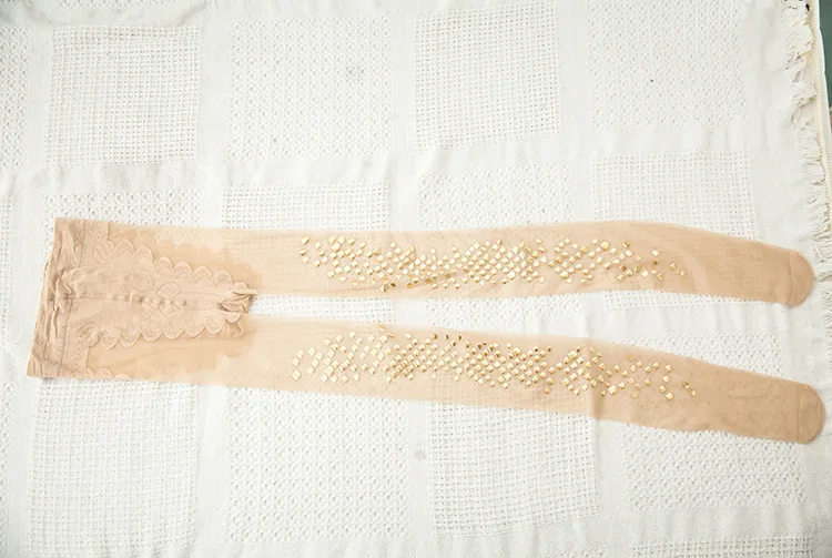 Модные женские леди бедро высокие Sheer рыбья чешуя эластичный чулок в горошек колготки, носки 2018