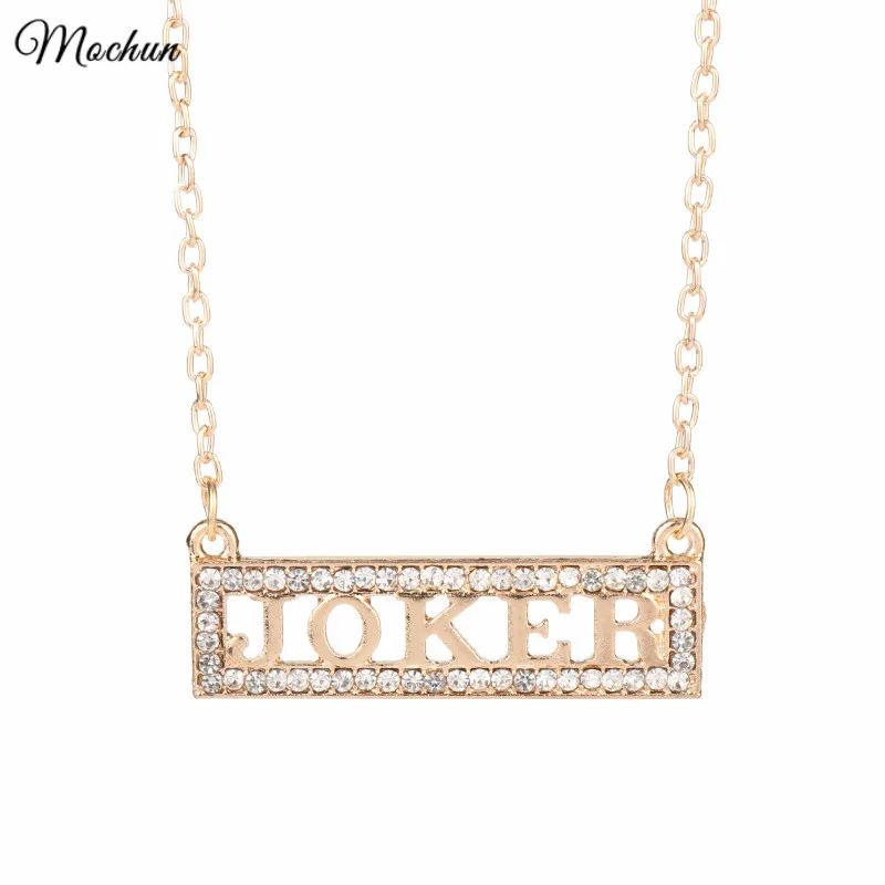 

MQCHUN Harley Quinn Loves the Joker Charm Necklace Suicide Squad Pendant Necklace Rose Gold Color Jewelry For Movie Fans Gift