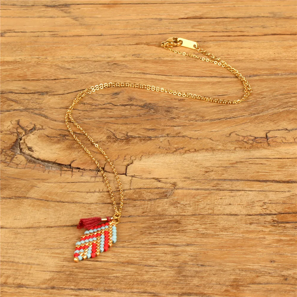 Go2boho дропшиппинг новая золотая цепочка ожерелье Миюки Бохо этнические ожерелья бижутерия в богемном стиле бисер тканые женские подарки