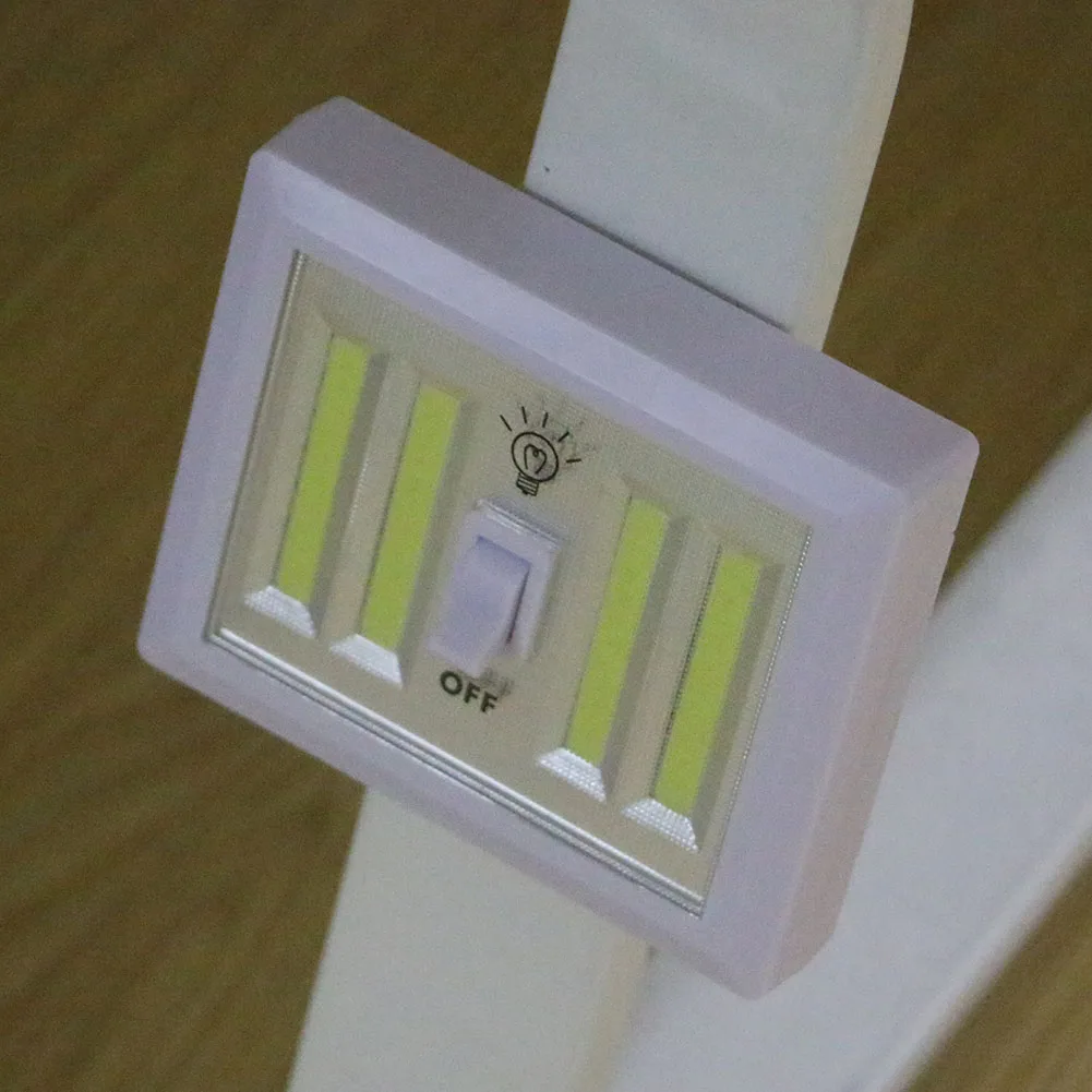 Магнитный 4* COB светодиодный беспроводной свет выключатель лента-липучка «Magic Tape» Стены ночной Светильник s Батарея работает Кухня шкаф для гаража, для шкафа лампа
