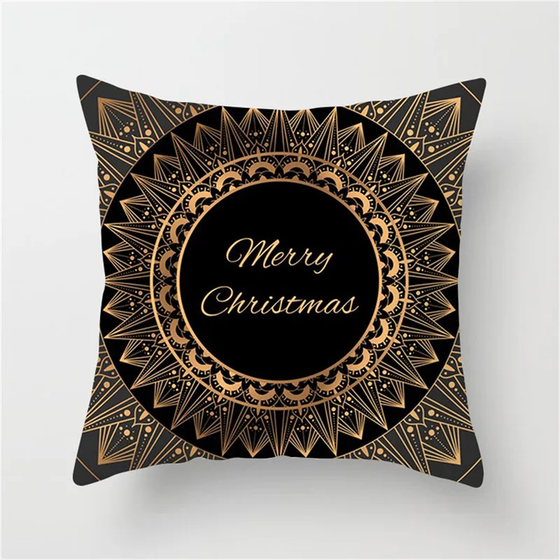 Fuwatacchi Ramadan Decoration Cushion Cover Golden Flower Paint Pillow Cover...