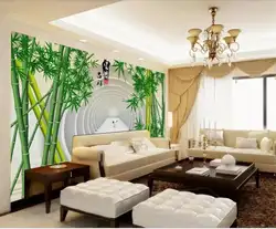 Пользовательские 3D фото обои Гостиная росписи птица бамбук фон 3D пространство Фото Картина Настенная Обои для гостиной