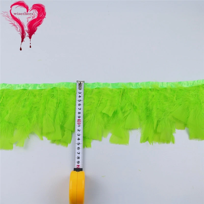 8 apple green turkey feather trims 6