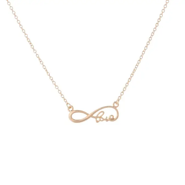 smjel new couple infinity love letter necklace eternity necklace