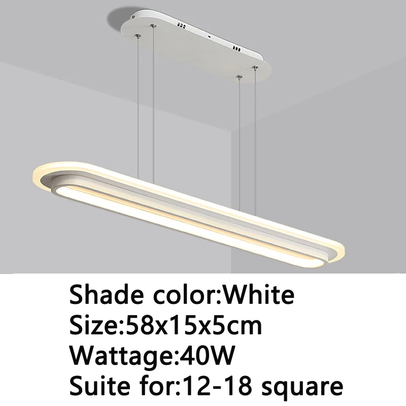 Modern LED Chandelier For Living room Dining room Bedroom Luminaire Design Creative Led Chandelier Lighting Fixtures Indoor Lamp - Цвет абажура: whiteA 58x15x5cm