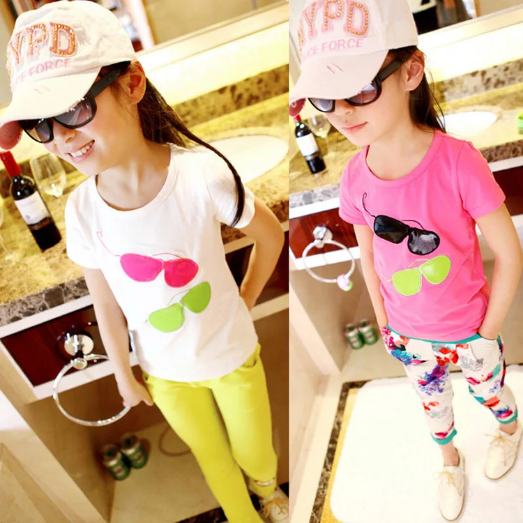 

Brand Cotton Girls T Shirts for Baby Girl Clothes Summer Short Sleeve Kids Clothes Blouse T-shirts Tops Tee Children Clothing