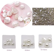 20 шт./пакет, 6 мм, 8 мм, 10 мм, 3D, половина DIY, смола, паз, для дизайна ногтей, жемчужные бусины,, дизайн, для дизайна ногтей, пузырьковый жемчуг для украшения ногтей