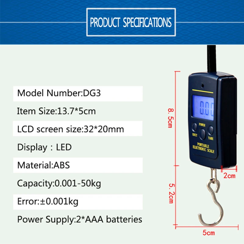 40 кг x 10 г мини электронные цифровые кухонные весы Цифровые Висячие багажные рыболовные Весы