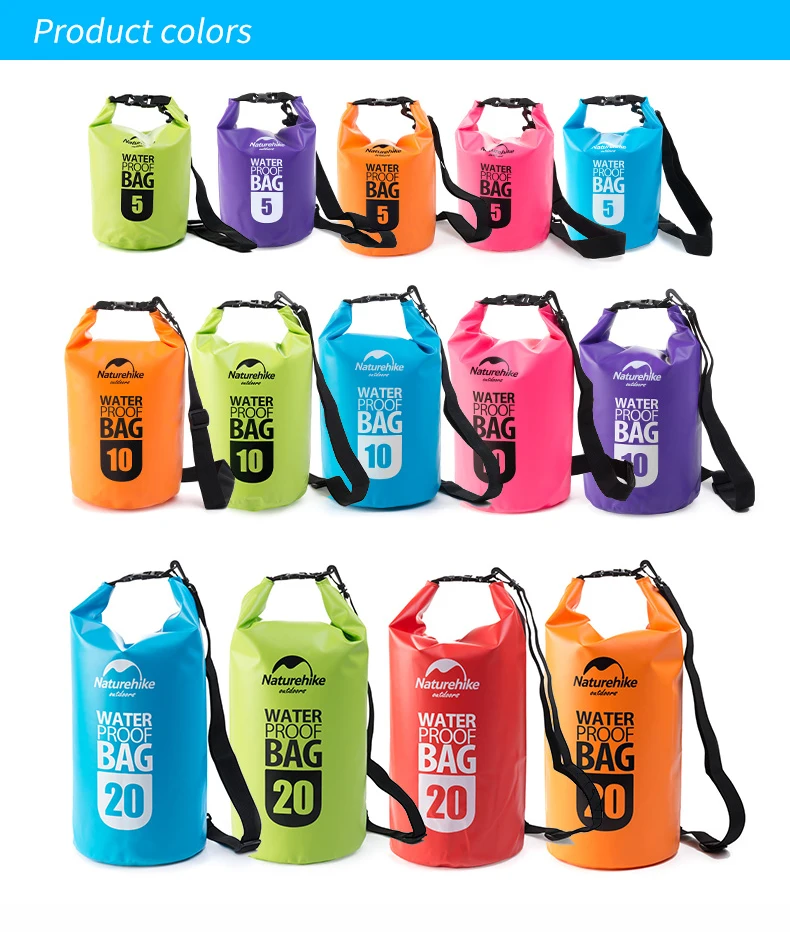 Naturehike 5L/10L/20L водонепроницаемая сумка Сверхлегкая уличная 4 цвета Мужская и женская 500D сумка для воды игрушечный набор «Дрифт» водонепроницаемая сумка для плавания