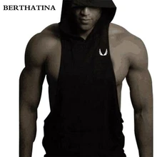 BERTHATINA мужской бодибилдинг крыло Печатный жилет без рукавов с капюшоном жилет майка для фитнеса жилет для мужчин жилет сетка Упражнение майка