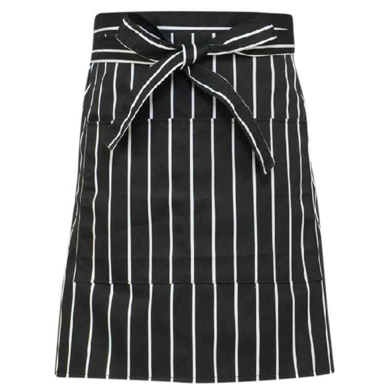 Saingace Stripe Half length Apron Kitchen Cooking Waist Bib Women Apron