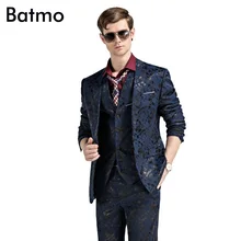 Новое поступление, высококачественные черные синие костюмы с принтом для мужчин, Свадебный повседневный костюм для мужчин, большие размеры M, L, XL, XXL, XXXL, 4XL