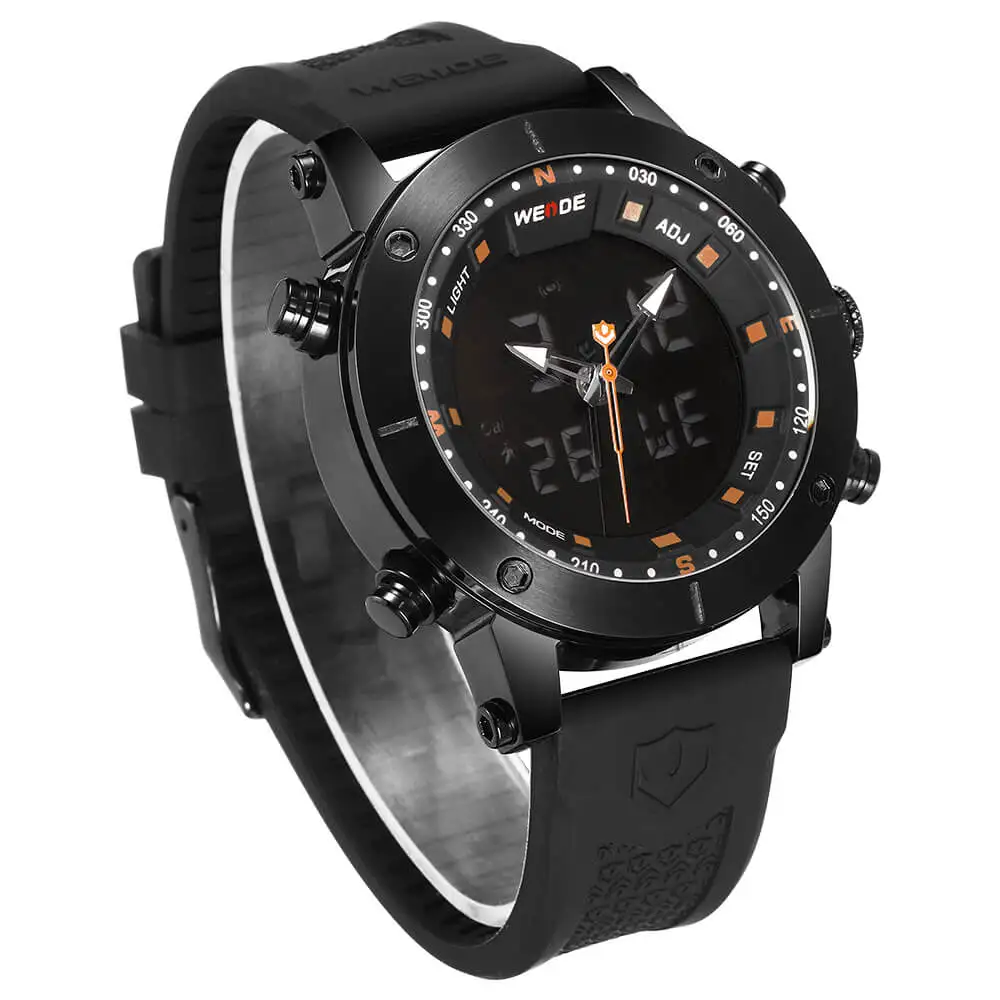 WEIDE luxury Genuine LCD digital Sport fitness watch alarm clock men Water Resistant Analog Quartz watches box original lmen's