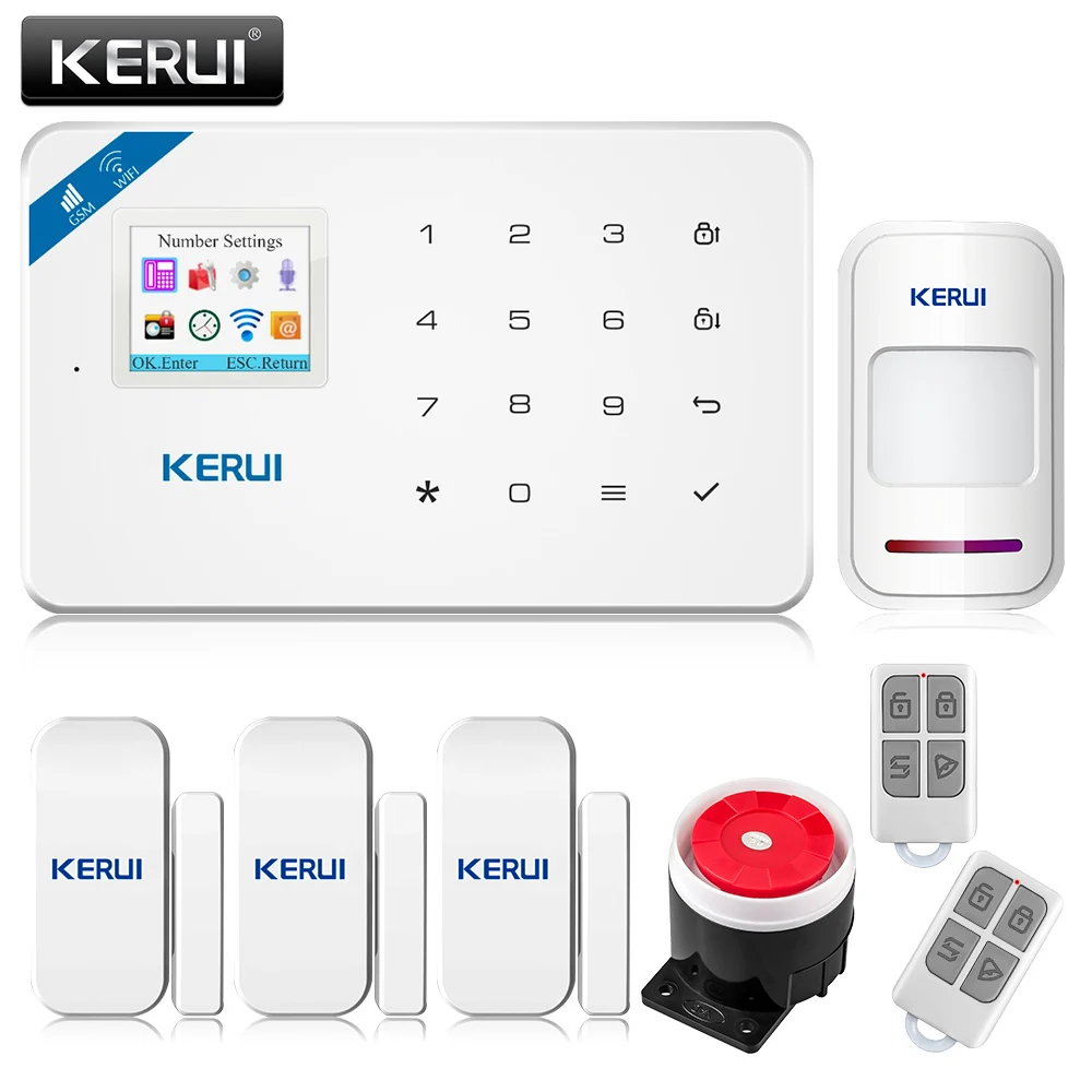 imágenes para 2017 W18 Kerui Wireless Wifi GSM IOS/Android APP Control LCD GSM SMS Sistema de Alarma Antirrobo Para la Seguridad Casera imágenes para 2017 W18 Kerui Wireless Wifi GSM IOS/Android APP Control LCD GSM SMS Sistema de Alarma Antirrobo Para la Seguridad Casera