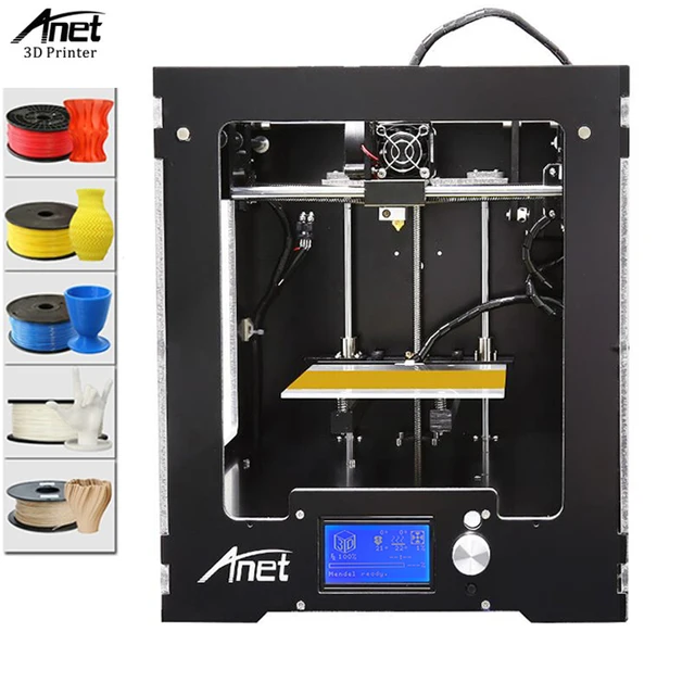 Best Price Anet A3 3D Printer Machine Full Acrylic Assembled Reprap i3 3D Printer Kit with Filament 8G SD Card +Tool for Free Large 