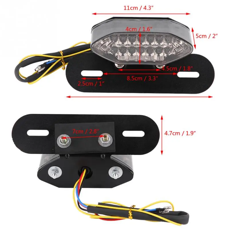Мотоцикл тормоз поворота Задний сигнальный фонарь задний номерной знак Интегрированный свет 20 светодиодный объектив дыма
