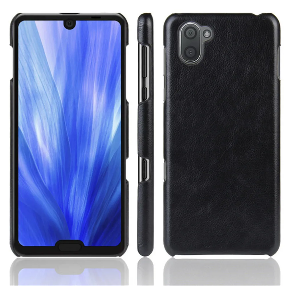 

For Sharp Aquos R3 Case 6.2 inch Luxury Litchi Striae PU Leather Thin Hard Back Cover Case For Sharp Aquos R3 R 3 Phone Cases