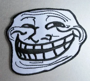 

Trollface Iron-on Patch Problem U Mad Cool Troll Face 4Chan Internet Meme Geek Biker Vest Patch Rock Punk Fun
