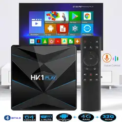 HK1 Play Samrt tv BOX Android 9,0 Amlogic S905X2 Четырехъядерный 4 K проигрыватель Google 4G 64G 128G 2,4G/5G двойной Wifi телеприставка прием ТВ
