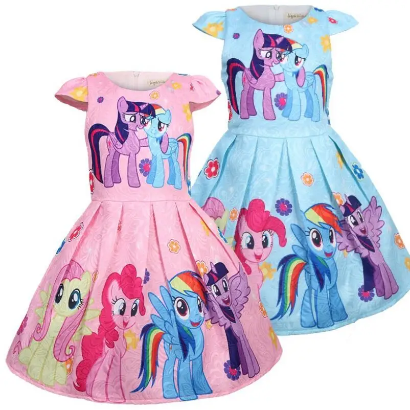 

Girls Dress Summer Cosplay Fly sleeve flowers Princess Little Pony Dresses For Girls Birthday Gift Costume Dress Children Clothi