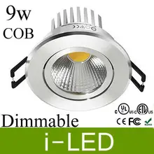 Серебристый корпус led COB даунлайт с регулируемой яркостью 9 Вт 600лм светодиодный скрытый Точечный светильник для шкафа 12 В/110-240 в 120 Угол+ светодиодный драйвер UL CE