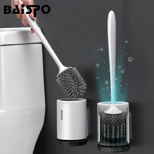BAISPO силиконовая щетка для унитаза с мягкой щетиной настенный держатель для туалетной щетки для ванной комнаты Набор инструментов для очистки прочная термопластичная резина