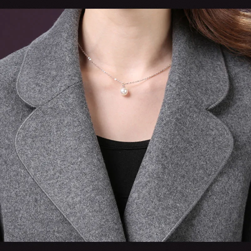 VogorSean, зимнее женское Шерстяное Пальто, Куртки, новинка, высокое качество, модное повседневное офисное Женское пальто из альпаки, пальто, куртка, серый/красный