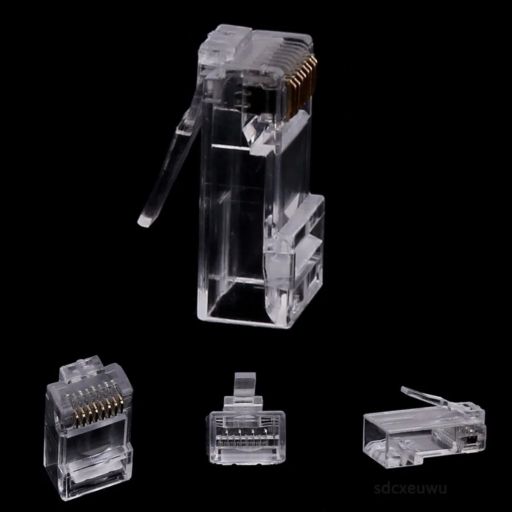 

10Pcs RJ45 CAT6 8-Pin Modular Plugs UTP Unshielded Version With Loading Bar