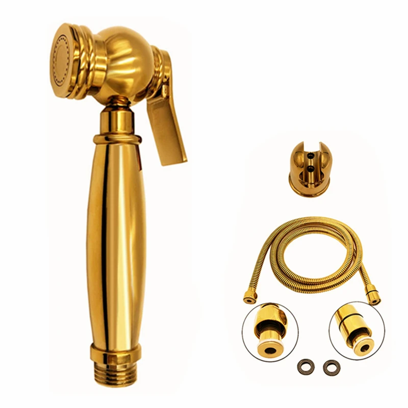 Hongdec Luxury Brass Gold High Pressure Hand held Bidet Shattaf Sprayer