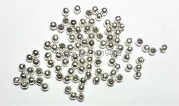 

Free shipping ! 4 mm plating Alloy silver 4000pcs / lot interval bead, for chunky beads necklace jewelry making