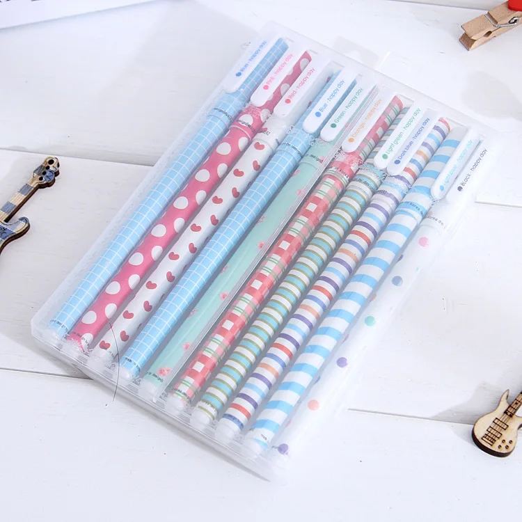 

10 Pcs Box Cartoon Gel Pen Flower Color Neutral Pen Watercolor Stationery Set Wholesale Cute Stationery Kawaii School Supplies