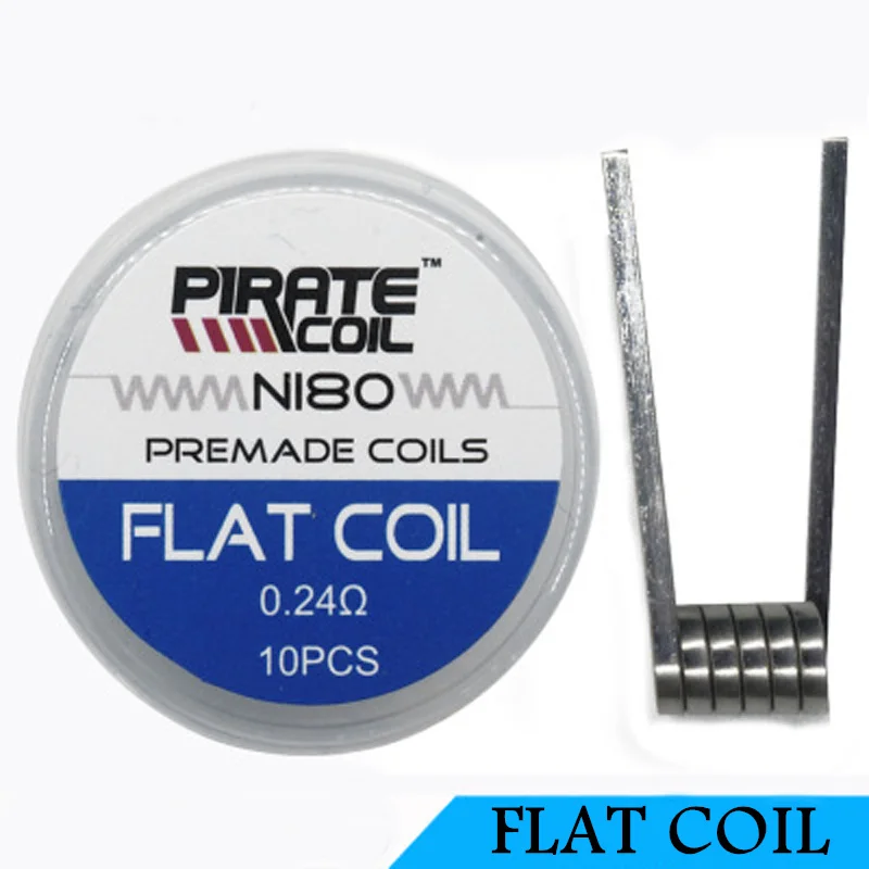 Обновленные плоские готовые катушки NI80 Nichrome 10 шт. для электронной сигареты RDA RBA