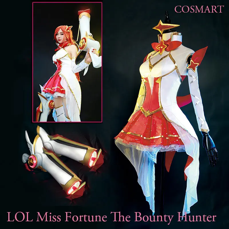 

[Customize]Game LOL Figure Miss Fortune The Bounty Hunter Uniform Dress Halloween Cosplay costumes New 2018 free shipping