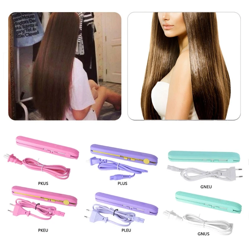 

Mini Ceramic Plate Hair Straightener Curler Styler US EU Plug Travelling Portable Female Male Hair Styling Dressing Tool 2019