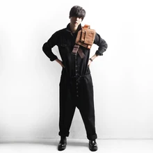 Новинка года осень Для Мужчин's хлопок модные Комбинезоны свободные One Piece Спортивный костюм для девочек плюс размер этап певица костюмы