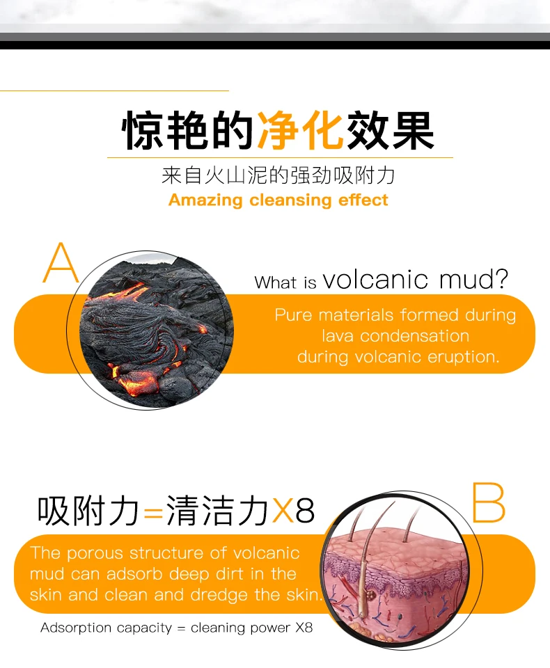 Вулканический грязевой гель для душа Весь Уход за телом быстрое глубокое отбеливание чистая кожа увлажняющий, отшелушивающий уход за