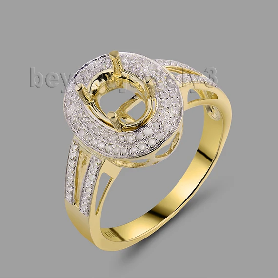 

Oval 6x8mm Semi Mount In Solid 18Kt Yellow Gold Promise Ring Wed Ring WR0024
