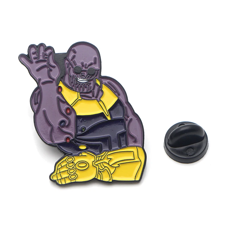 P3689 Dongmanli Thanos металлические эмалированные булавки и броши для нагрудных штифтов рюкзак сумки значок крутые подарки