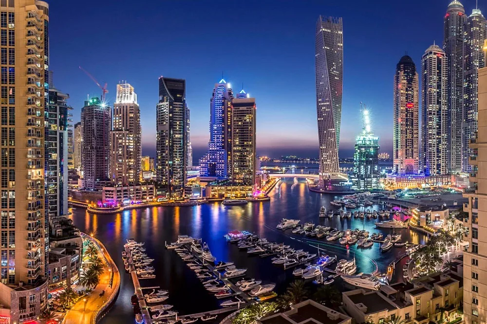 Dubai modern city night view