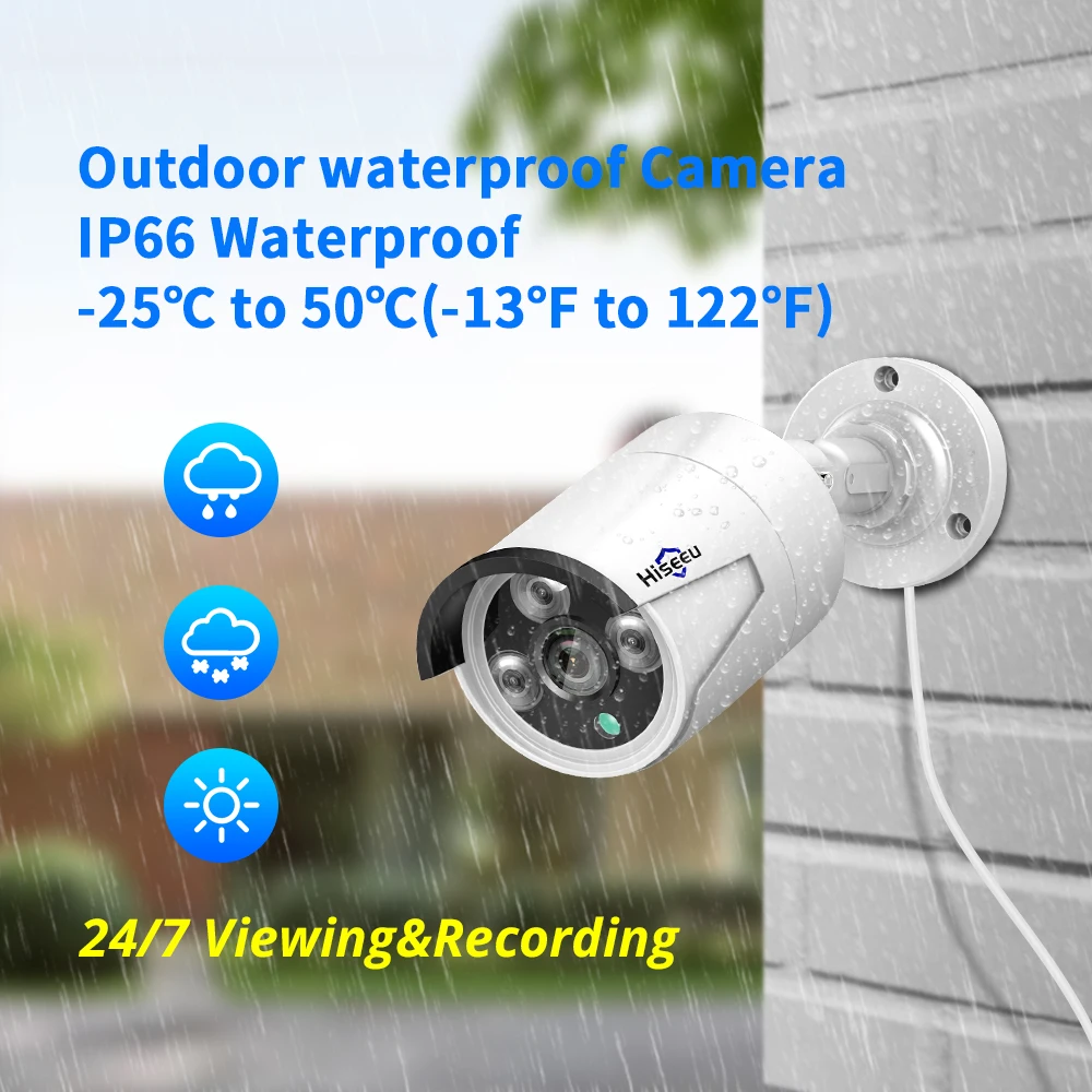 Hiseeu 8CH POE NVR Kit HD 1080P CCTV Camera System 2MP Outdoor Waterproof IP Camera POE Home Securi