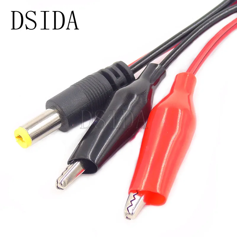

DC Voltage Jack Connector Male 5.5*2.1mm To Alligator Clip Connected To Cable 20CM Power Cable Crocodile Wire