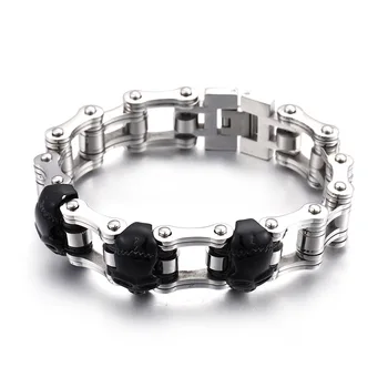 

Black personality titanium steel bicycle skeleton bracelet retro trend bike male chain manufacturers straight batch