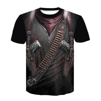 

2020 New Cloudstyle Own Design Men's T shirt 3D Gun Warrior Tshirt Print Knife Harajuku Tops Tee Short Sleeve Fitness t-shirt