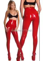 Latex Rubber Gummi Legging 0.4mm Catsuit Pants Latex Trousers Crotch Zipper High Waist U zip