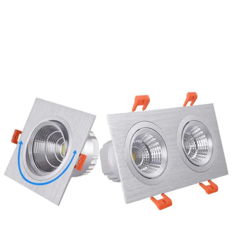 Square Bright Double 2*7W 2*14W Dimmable Square Downlight COB LED Spot light decoration Ceiling Lamp White/Black/Silver Shell Square Bright Double 2*7W 2*14W Dimmable Square Downlight COB LED Spot light decoration Ceiling Lamp White/Black/Silver Shell