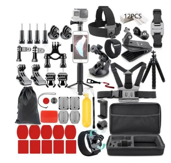 

For Gopro Accessories Set for go pro hero 7 6 5 4 3 kit 3 way selfie stick for Eken h8r / for xiaomi for yi EVA case