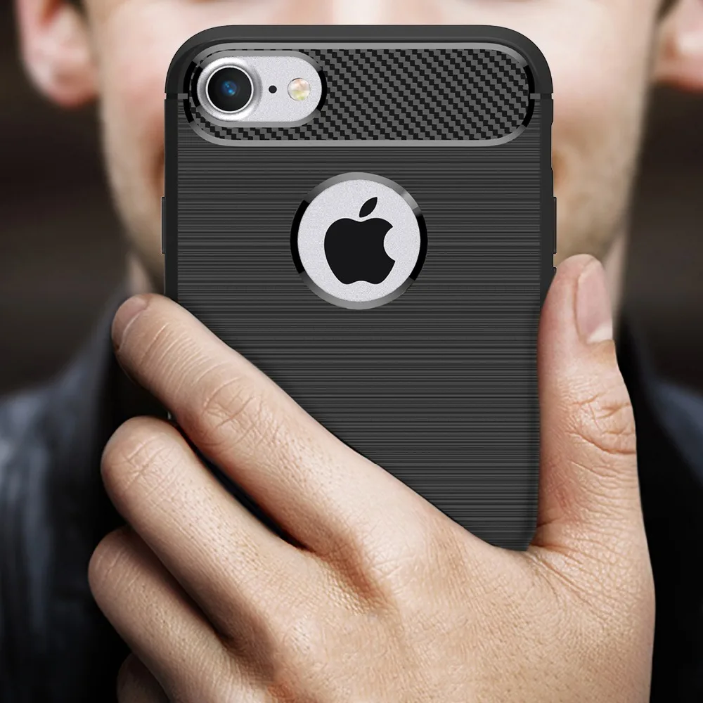 buy ZEALLION For iPhone X 5 5S SE 6 6S 7 8 Plus Case Luxury Shockproof New Carbon Fiber Soft TPU Phone Cases Cover