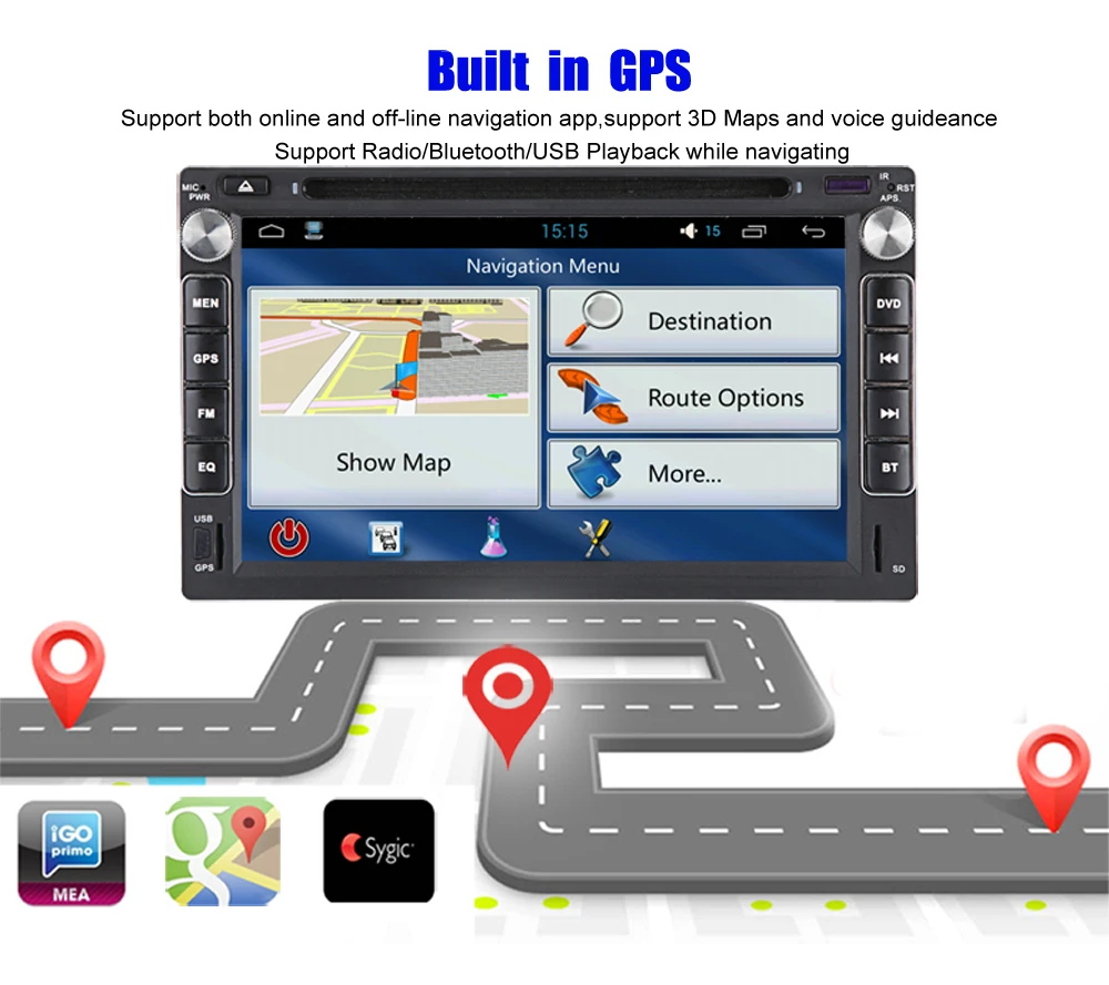 Cheap Krando 7" Android 7.1 car navigation multimedia system for Chery A3 A5 E5 V5 Tiggo QQ6 audio radio gps dvd player WIFI 3G DAB+ 2