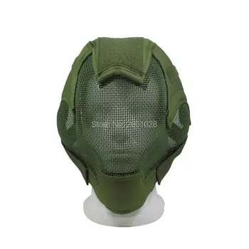 

Military Tactical Mask Full Face Metal Steel Wire Mesh Combat Mask For Airsoft Paintball Wargame Outdoor
