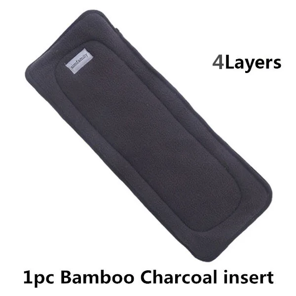 [Simfamily] 1 шт. многоразовый бамбуковый угольная Ткань подгузник водонепроницаемый один размер Карманный подгузник оптом - Цвет: 1pc insert C